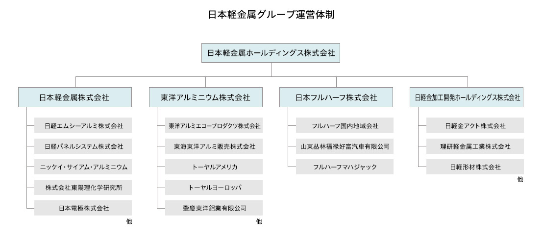 日本軽金属グループ運営体制（2017年6月現在）
